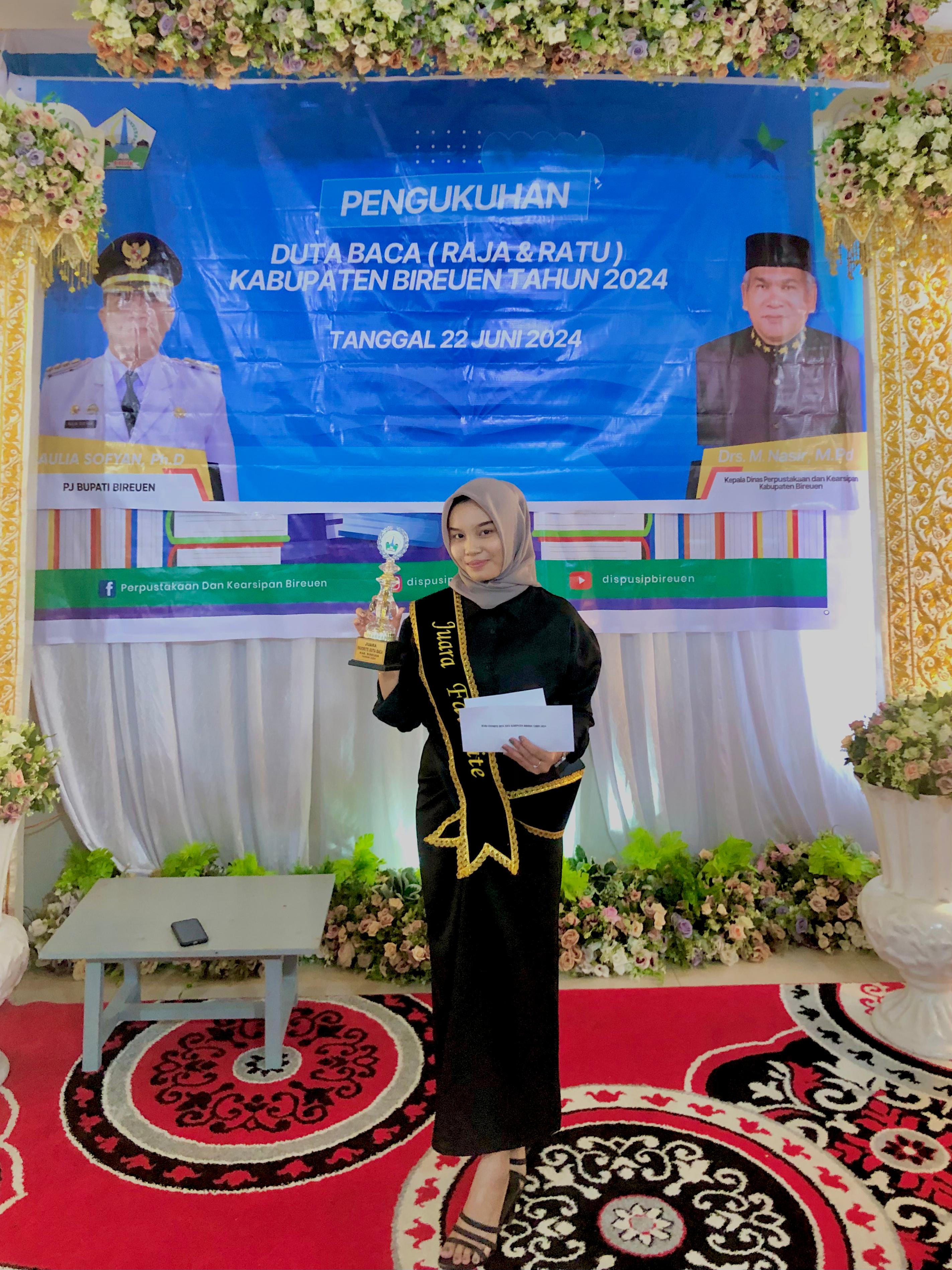 Maya Fitriyani Mahasiswi Cantik Prodi Ilmu Keperawatan UMMAH terpilih sebagai Juara Favorit Duta Baca Bireuen