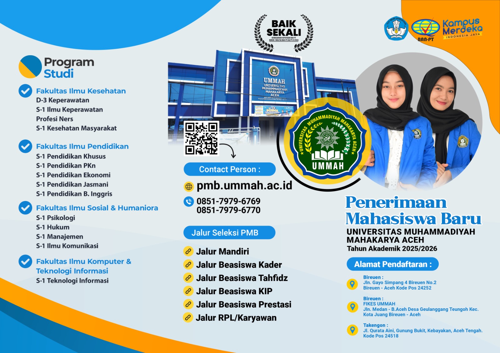 Pendaftaran Mahasiswa Baru UMMAH 2025 Dibuka, Ini Syarat dan Jalur Seleksinya