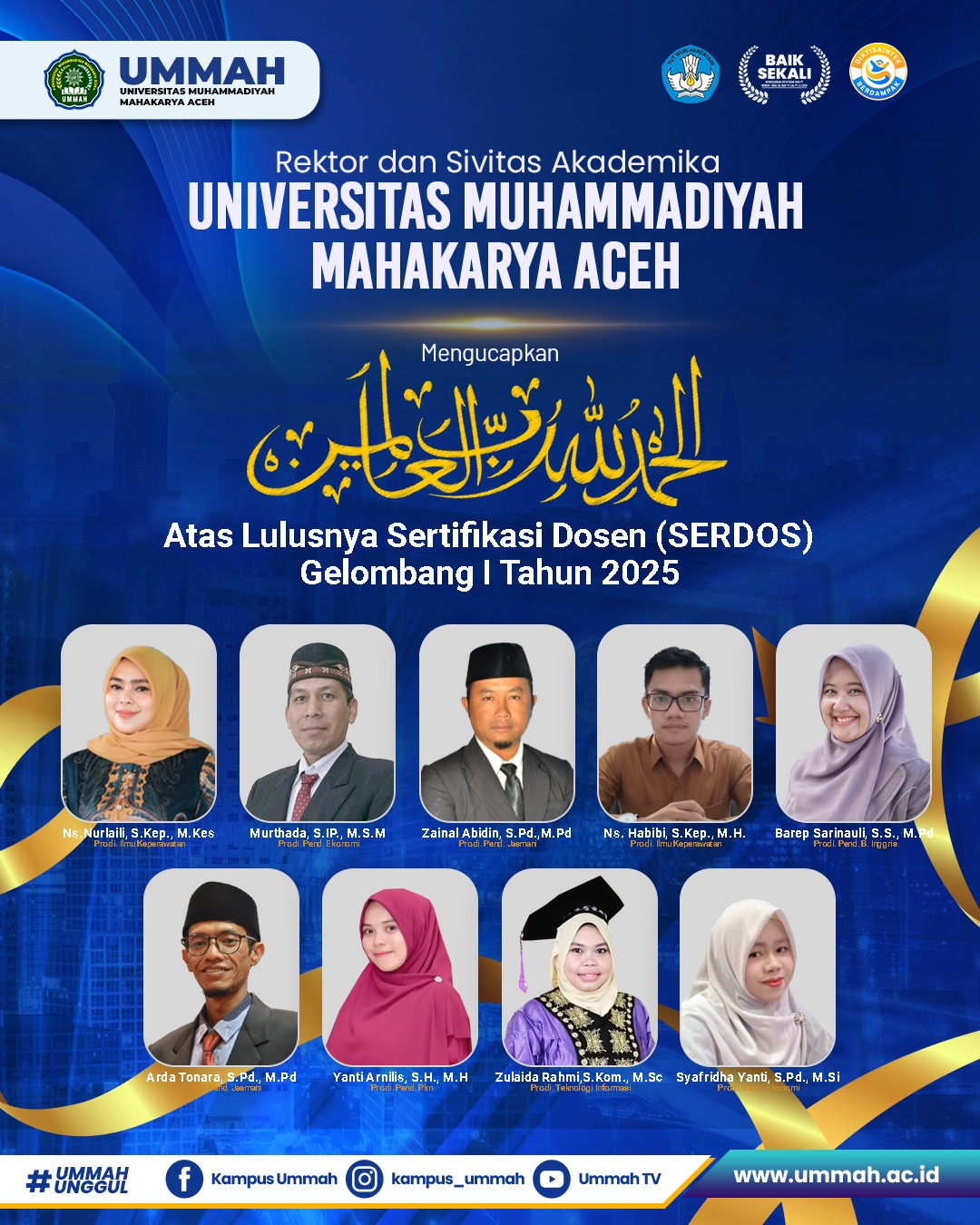 Sejumlah Dosen UMMAH Raih Sertifikasi Dosen Tahun 2025