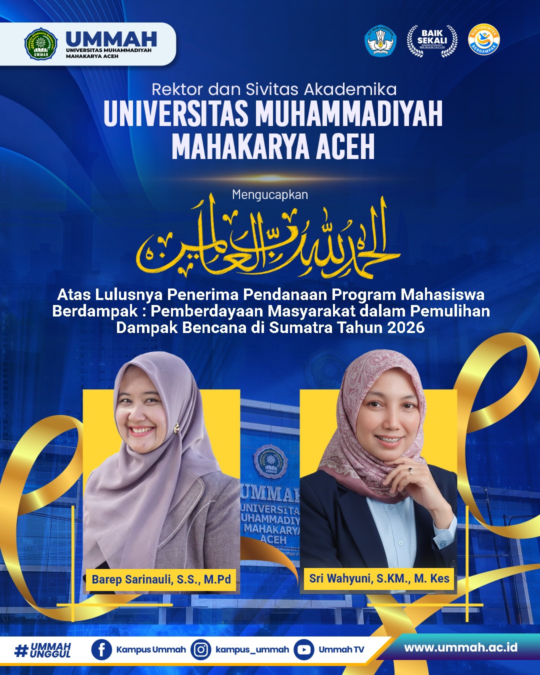 Perkuat Mitigasi Bencana, Dosen UMMAH Raih Pendanaan Hibah Pemulihan Dampak Bencana Kemendiktisaintek